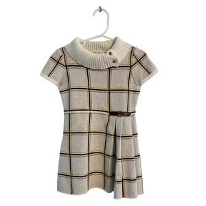 Janie and Jack NWOT  Plaid knit sweater dress. Size 2T